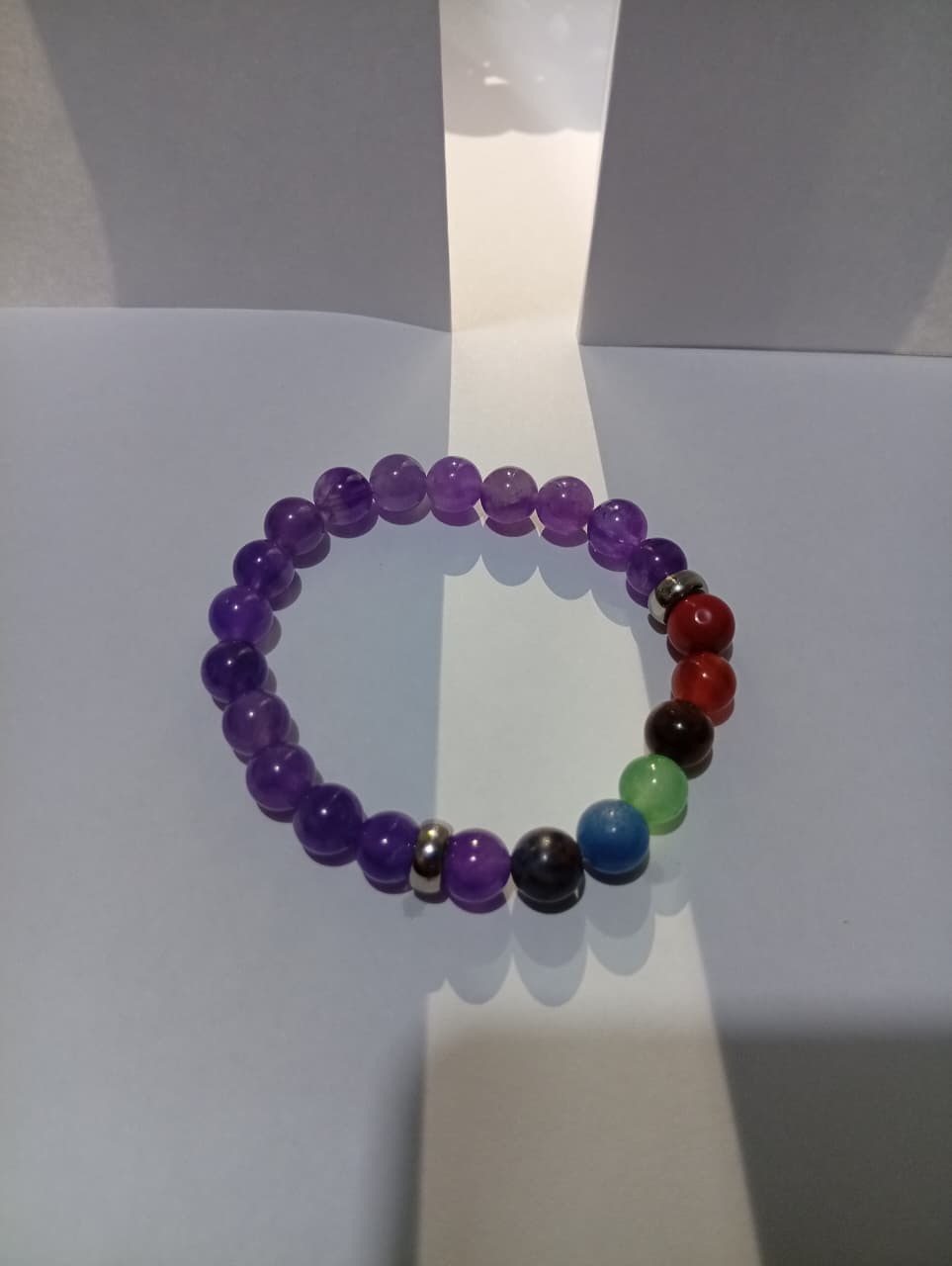 Pulseira 7 Chakras com Ametista – Equilíbrio, Proteção e Bem-Estar