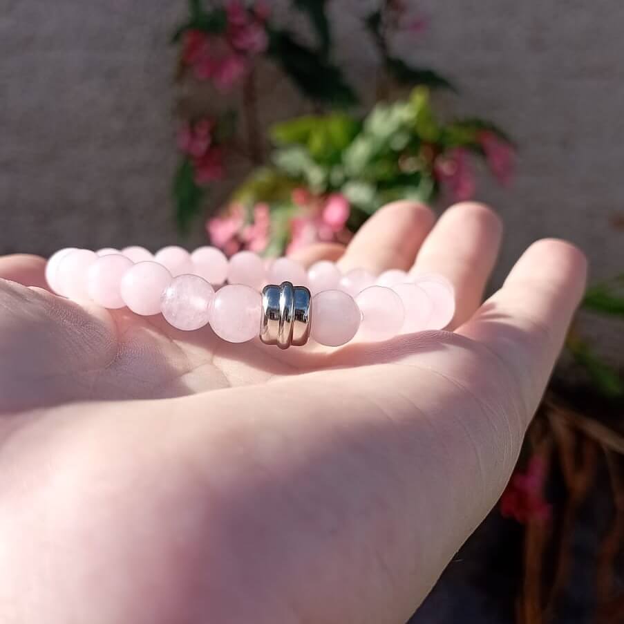 Pulseira de Quartzo Rosa – Florescer do Amor-Próprio