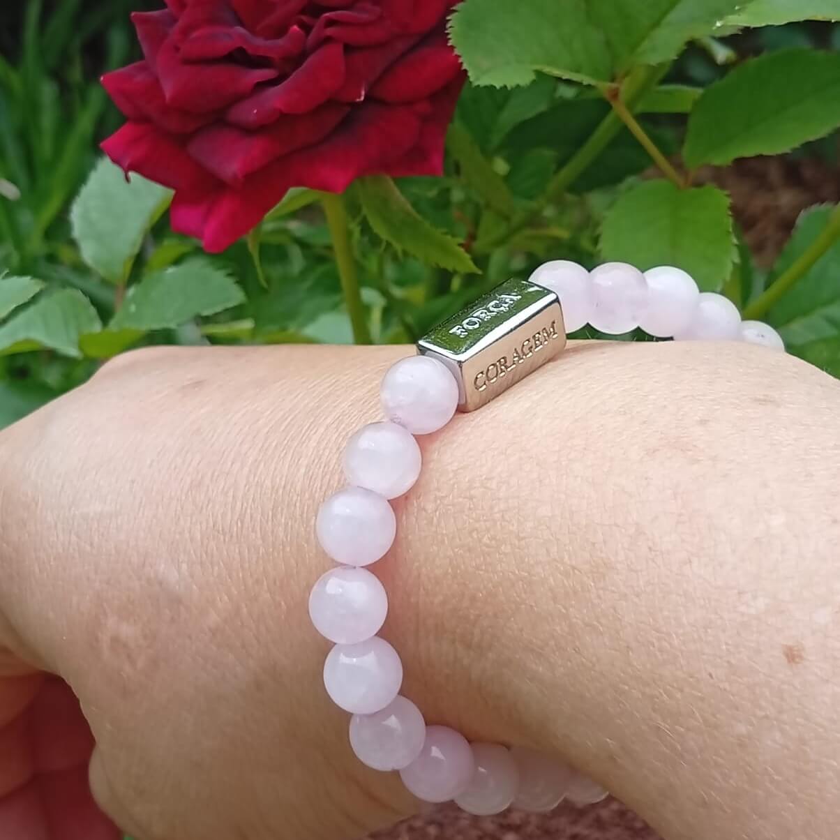 Pulseira de Quartzo Rosa – Florescer do Amor-Próprio