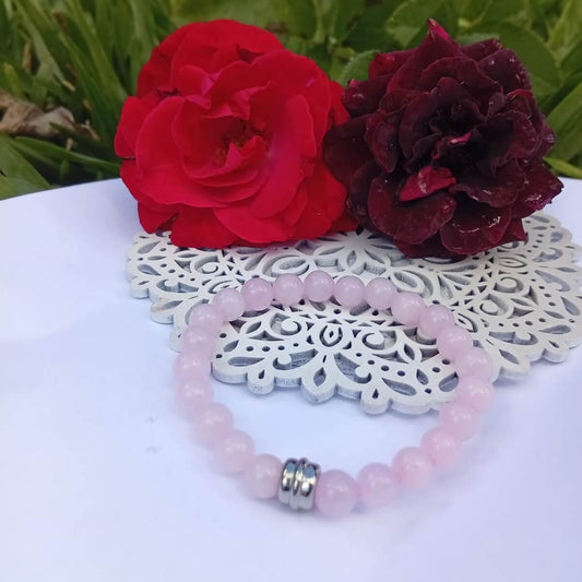 Pulseira de Quartzo Rosa – Florescer do Amor-Próprio