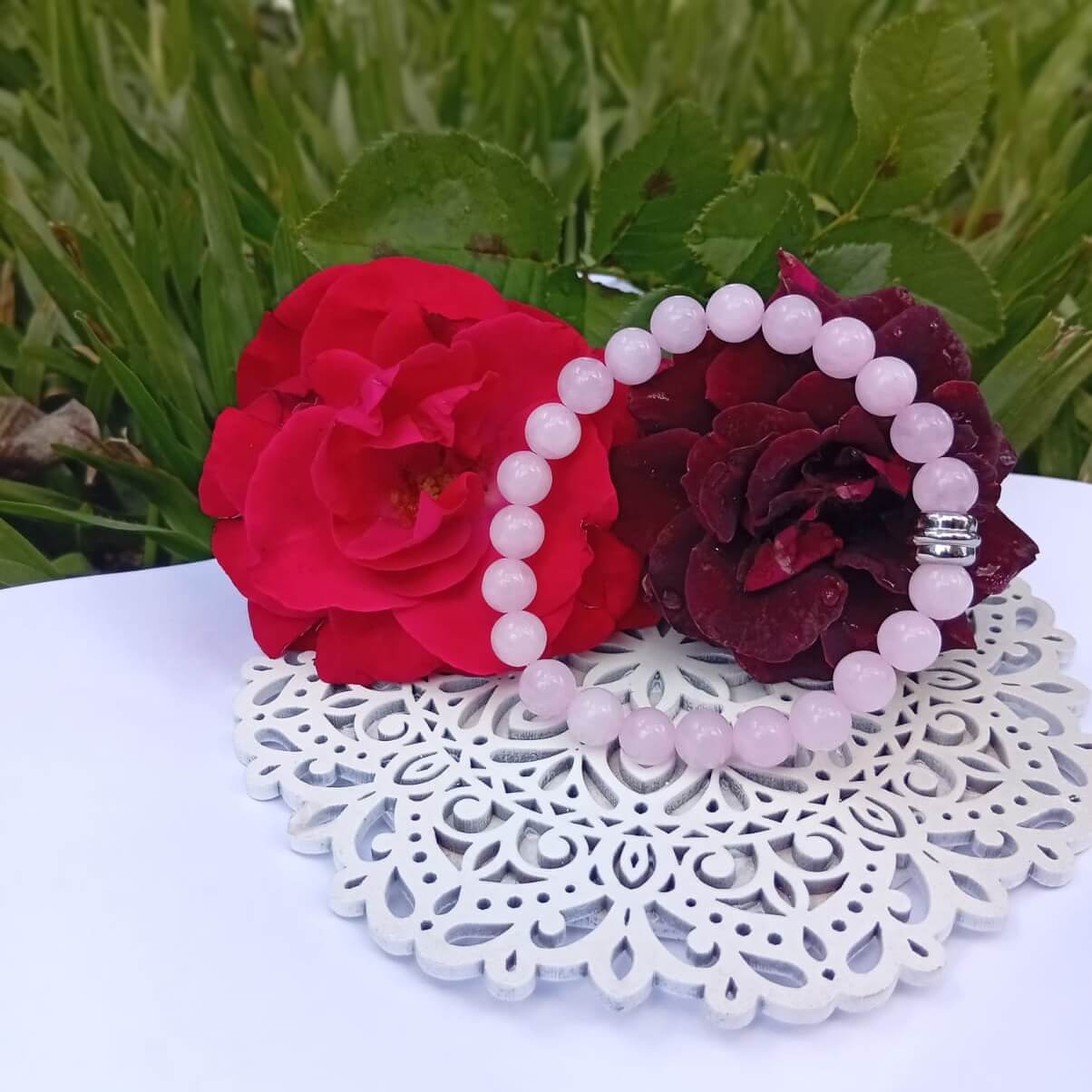 Pulseira de Quartzo Rosa – Florescer do Amor-Próprio