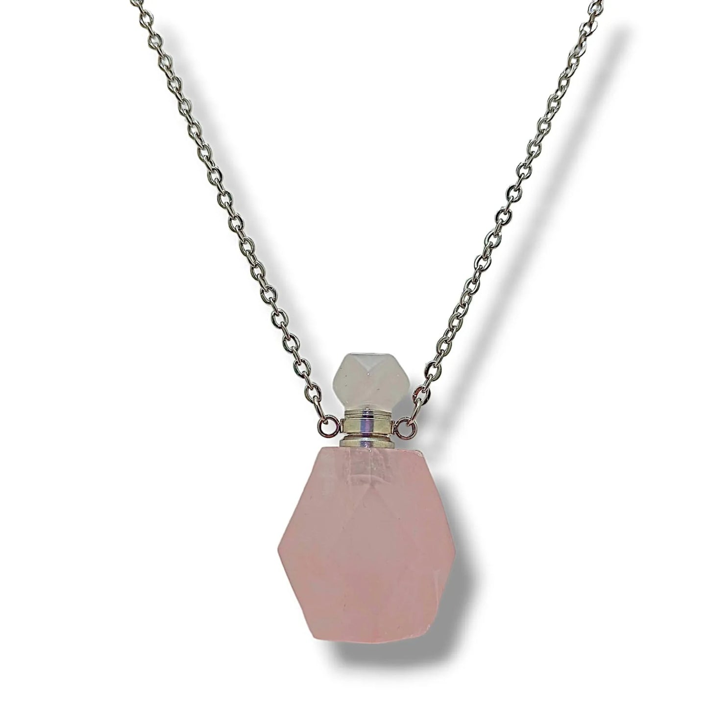 Colar Aromatizador Pessoal de Quartzo Rosa – Amor-Próprio & Equilíbrio Emocional