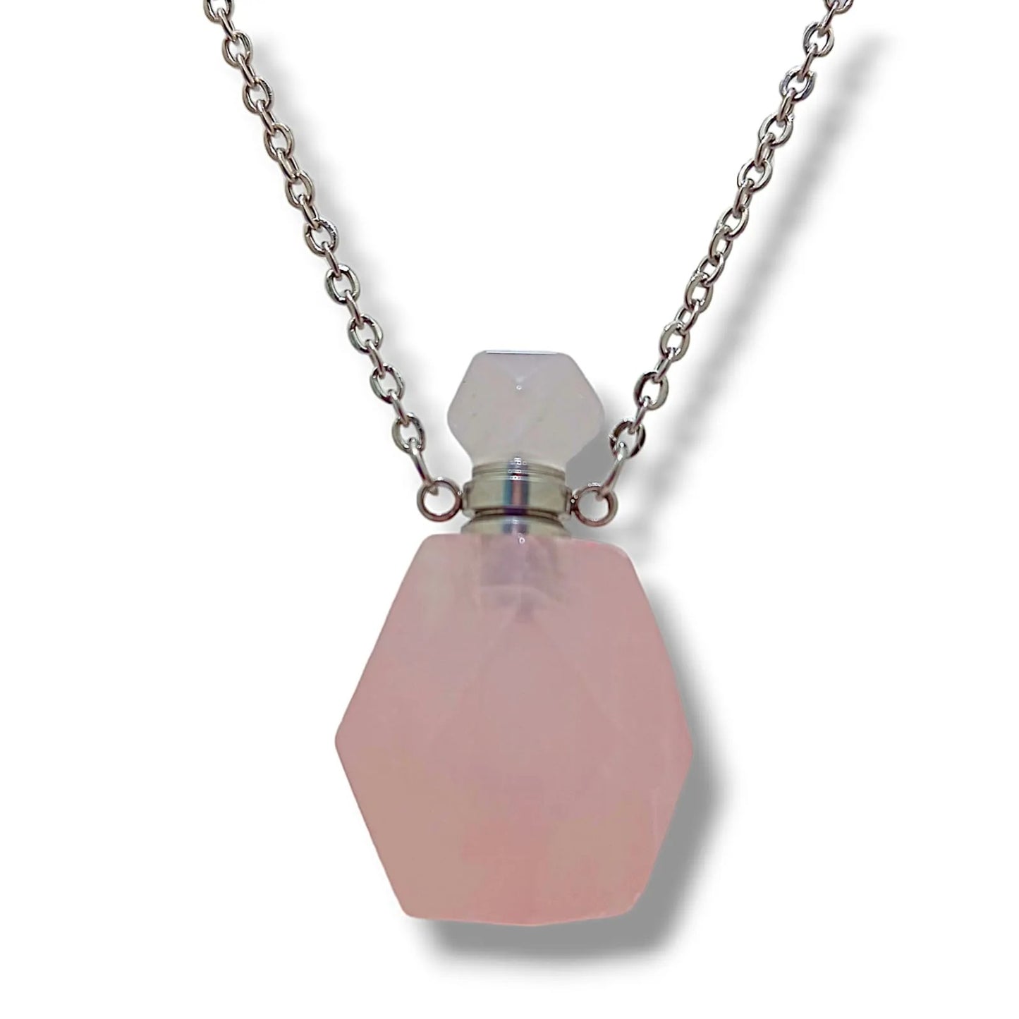 Colar Aromatizador Pessoal de Quartzo Rosa – Amor-Próprio & Equilíbrio Emocional