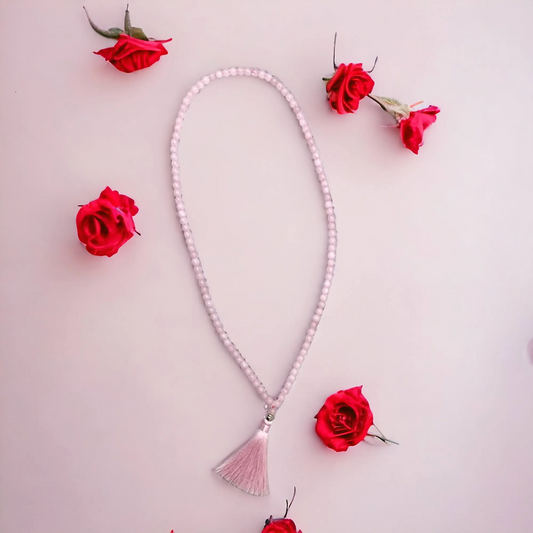 Japamala de Quartzo Rosa 108 Contas – Amor-Próprio, Cura Emocional e Meditação