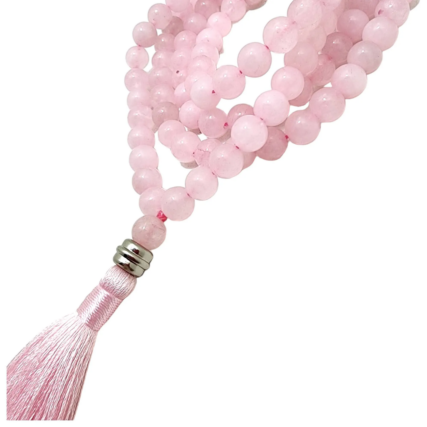 Japamala de Quartzo Rosa 108 Contas – Amor-Próprio, Cura Emocional e Meditação